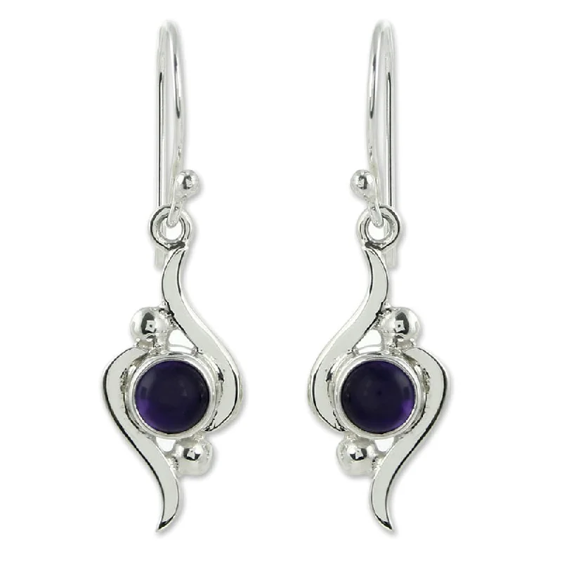 adaptable chandelier earrings-Sterling Silver Flow Amethyst Earrings