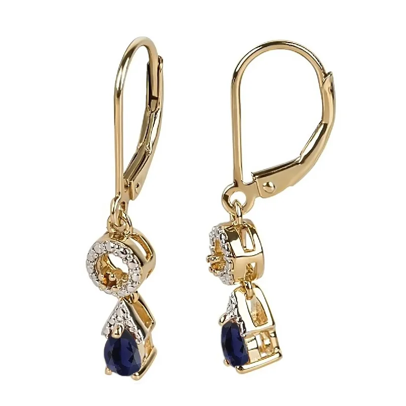 slender hoop earrings-Yellow Gold Over Sterling Silver Iolite Dangle Earrings